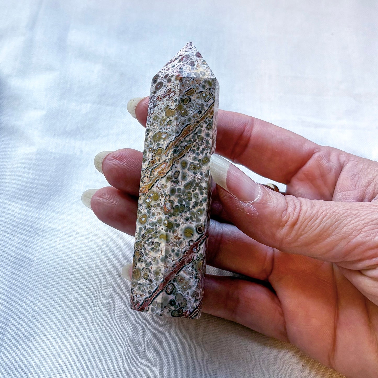 Leopard jasper crystal tower