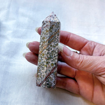 Leopard jasper crystal tower