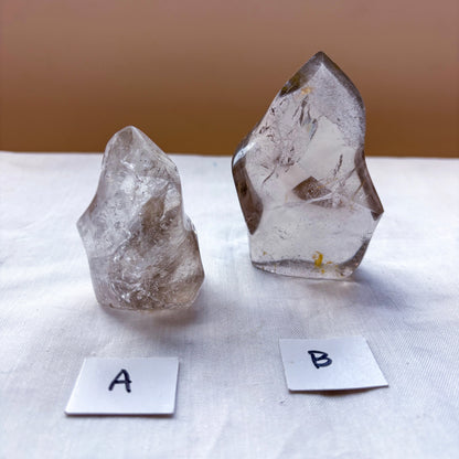 Clear quartz crystal flame statue