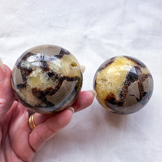 Septarian dragons egg crystal sphere