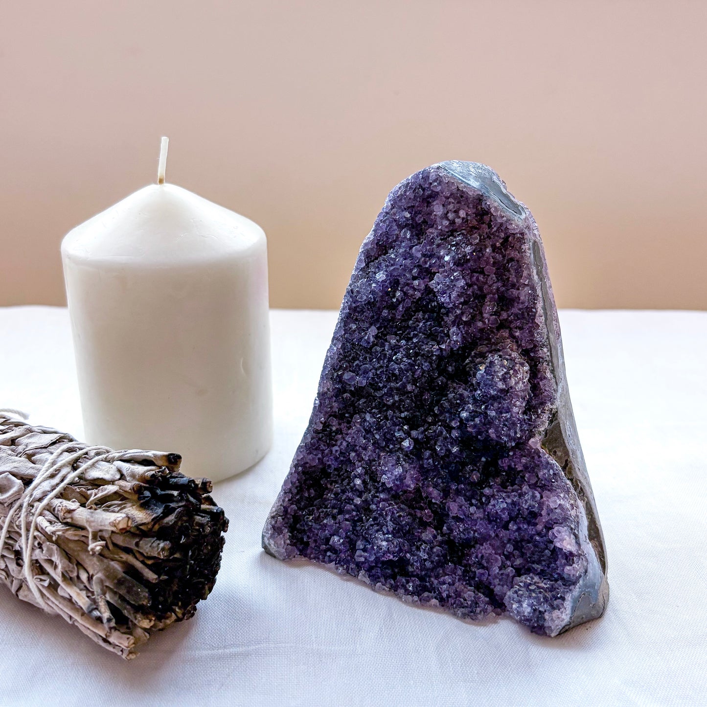 Druzy amethyst A-grade crystal cluster cut base