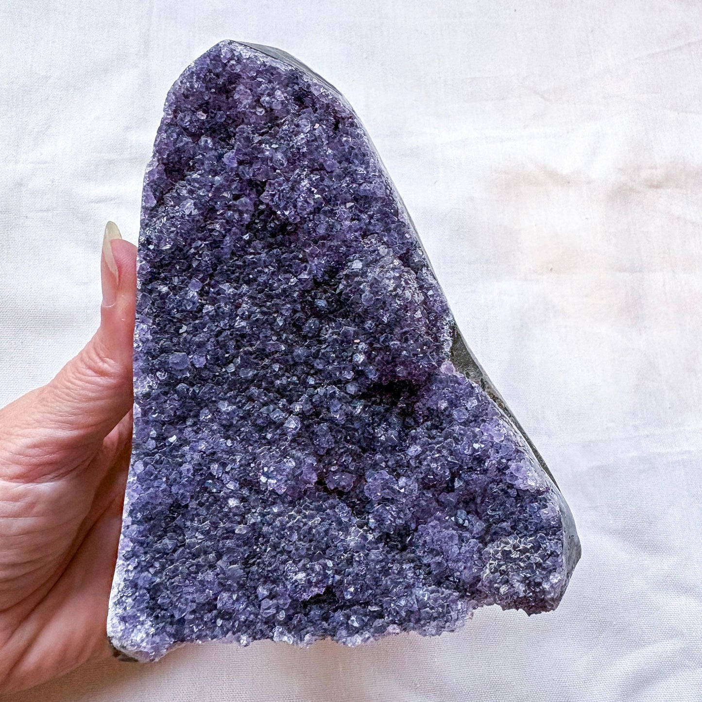 Druzy amethyst A-grade crystal cluster cut base