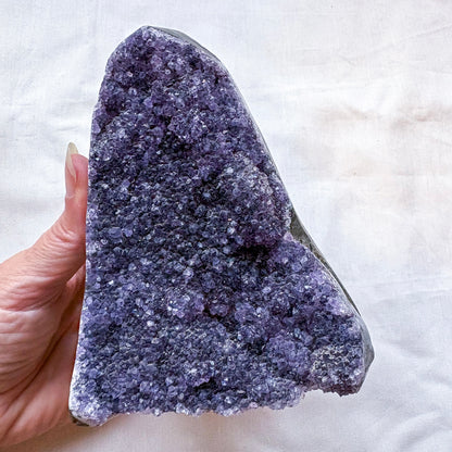 Druzy amethyst A-grade crystal cluster cut base