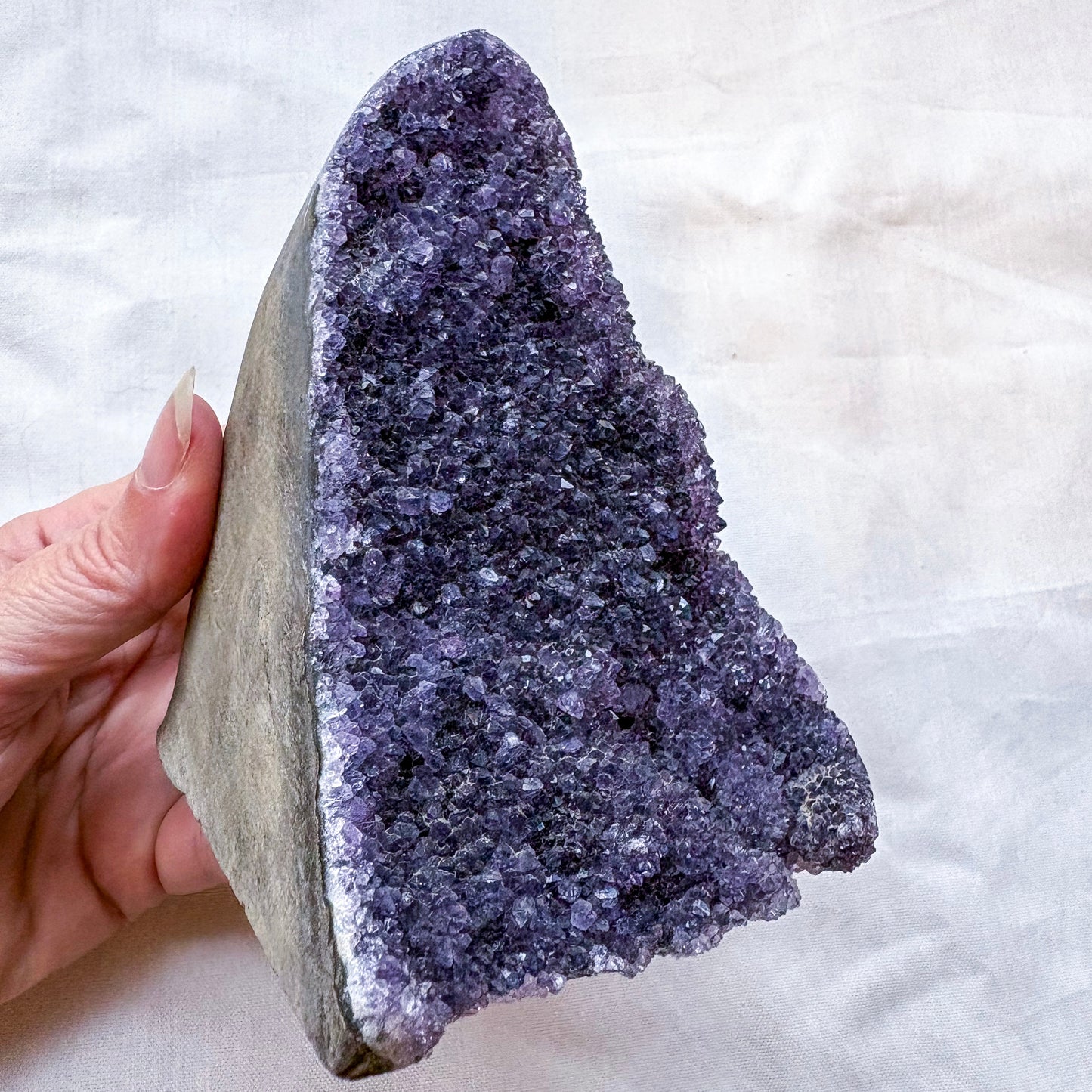 Druzy amethyst A-grade crystal cluster cut base