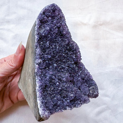 Druzy amethyst A-grade crystal cluster cut base