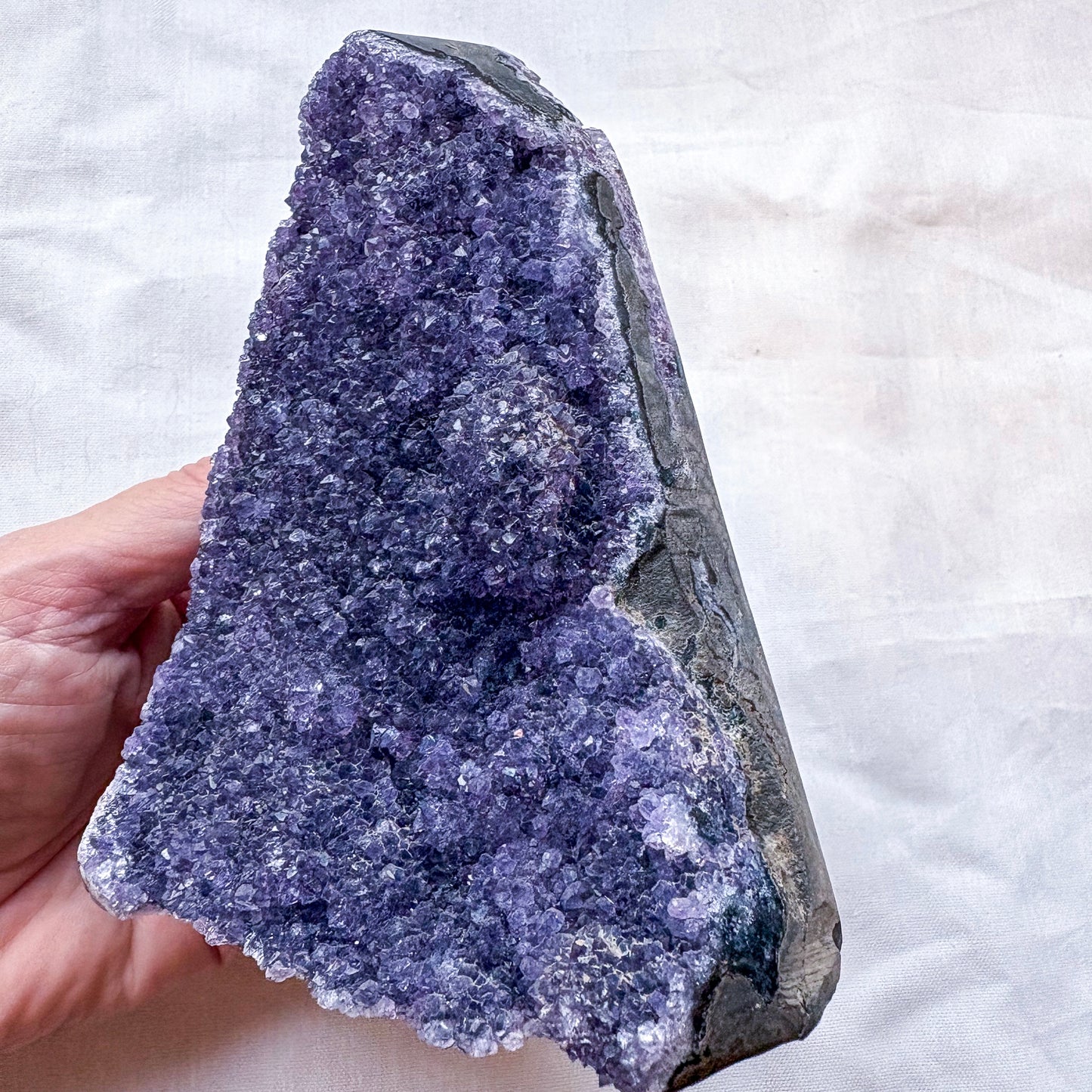 Druzy amethyst A-grade crystal cluster cut base