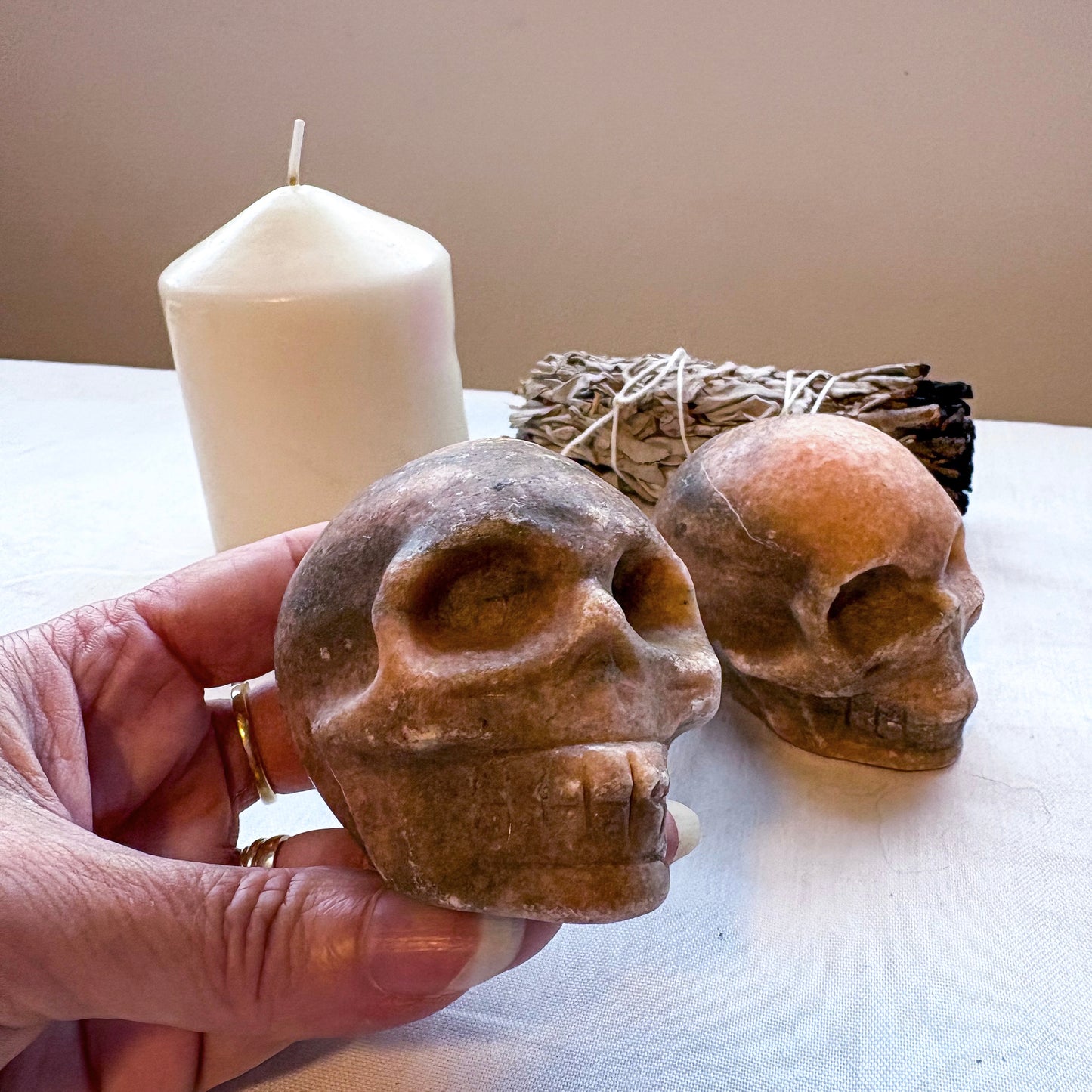 Calcite crystal skull