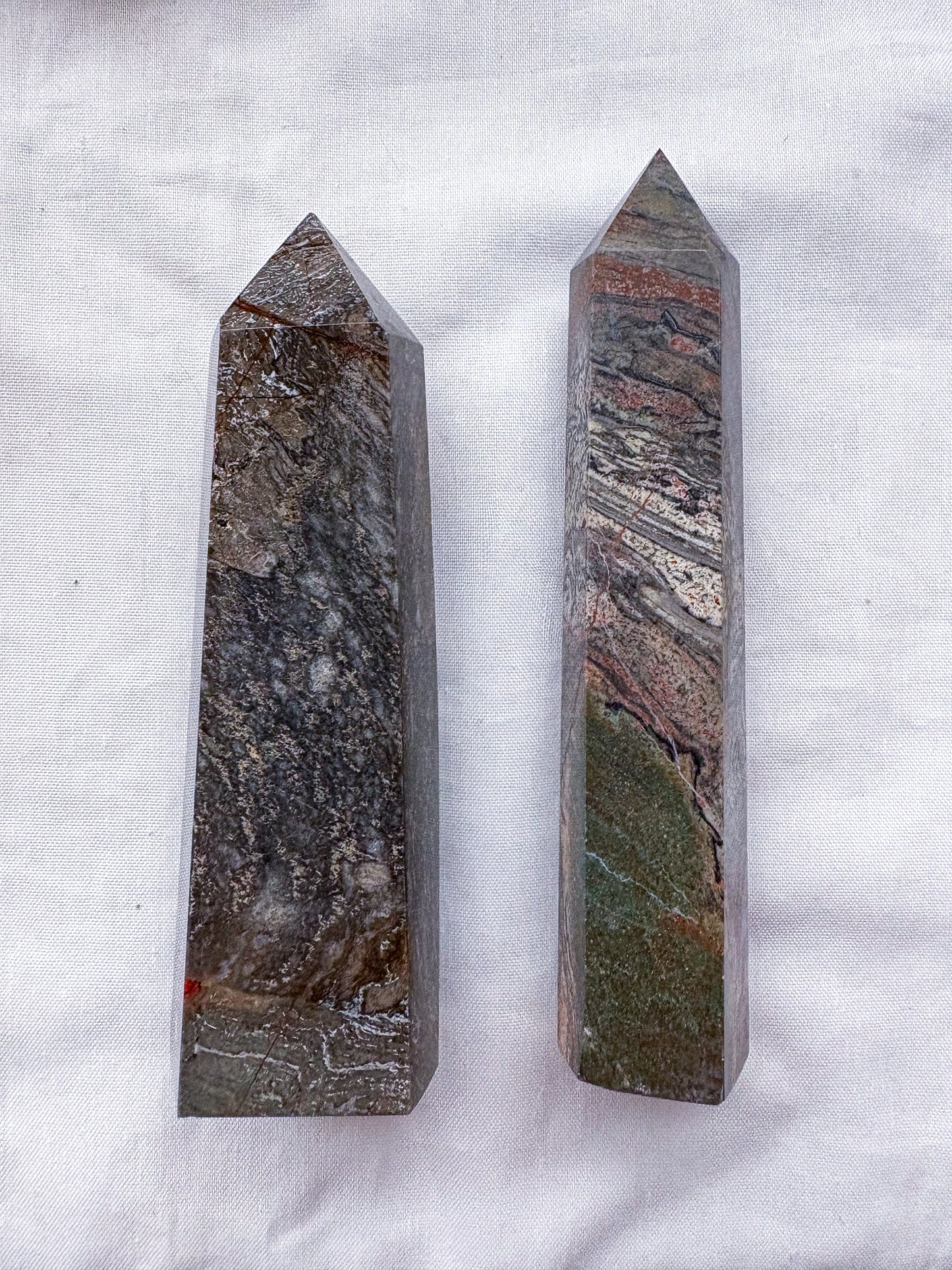 Rainforest jasper crystal tower