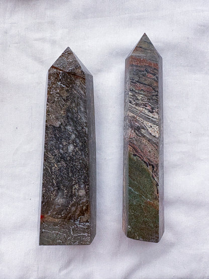 Rainforest jasper crystal tower