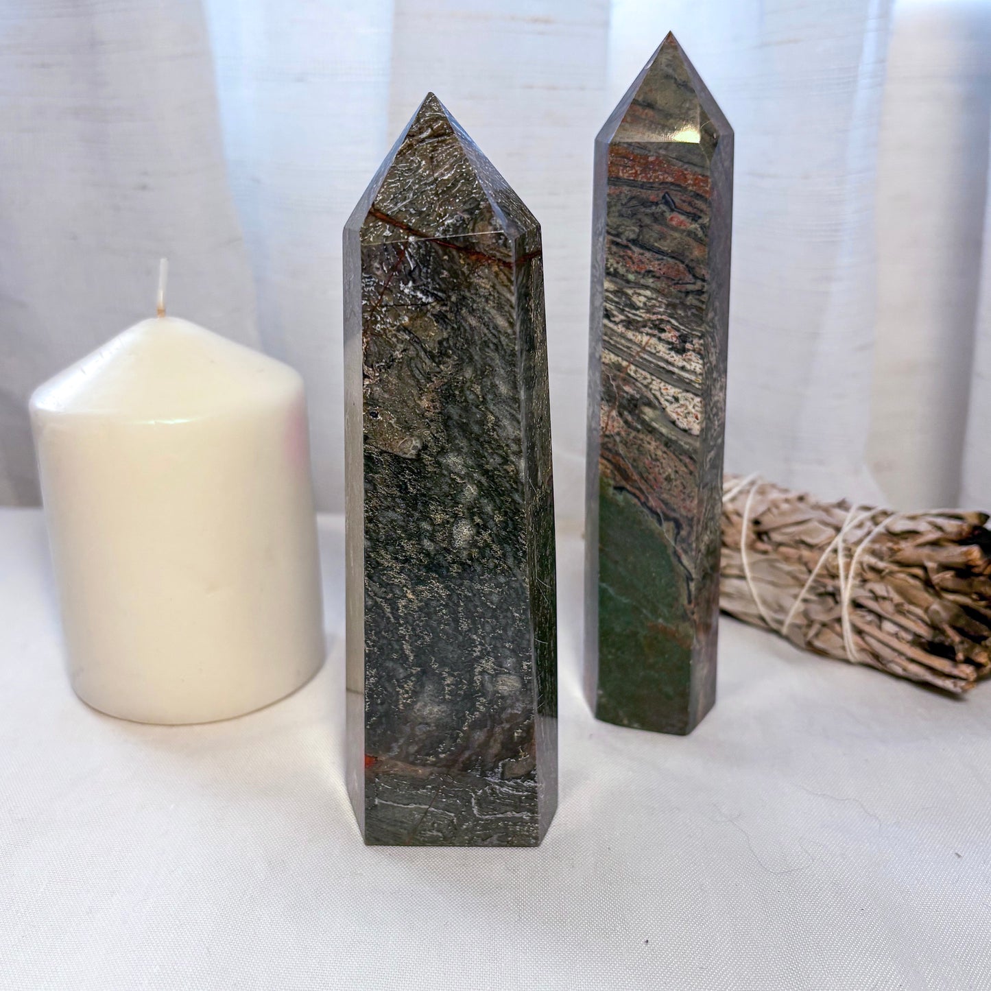 Rainforest jasper crystal tower