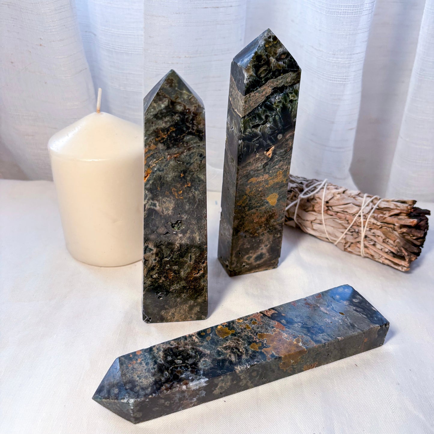 Jasper crystal point tower