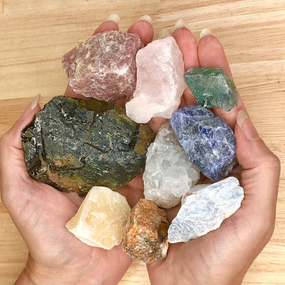 Bundle of rough crystals (9 raw crystals in kit)