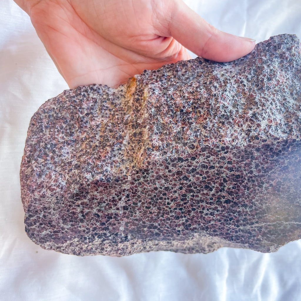 Garnet crystal polished thick slab / bookend XL-XXL