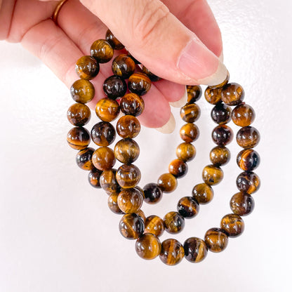 Tigers eye bead crystal bracelet - anxiety relief