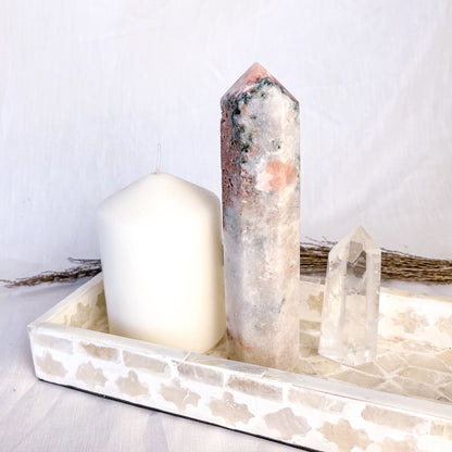 Pink Amethyst crystal generator tower 15cm