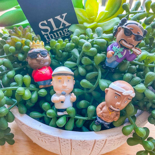 Cheeky Hip hop Rapper gnomes plant lover mini statues