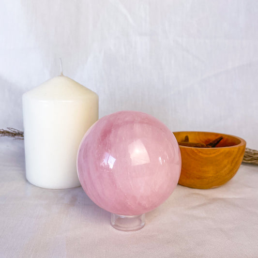 Rose Quartz crystal sphere ball