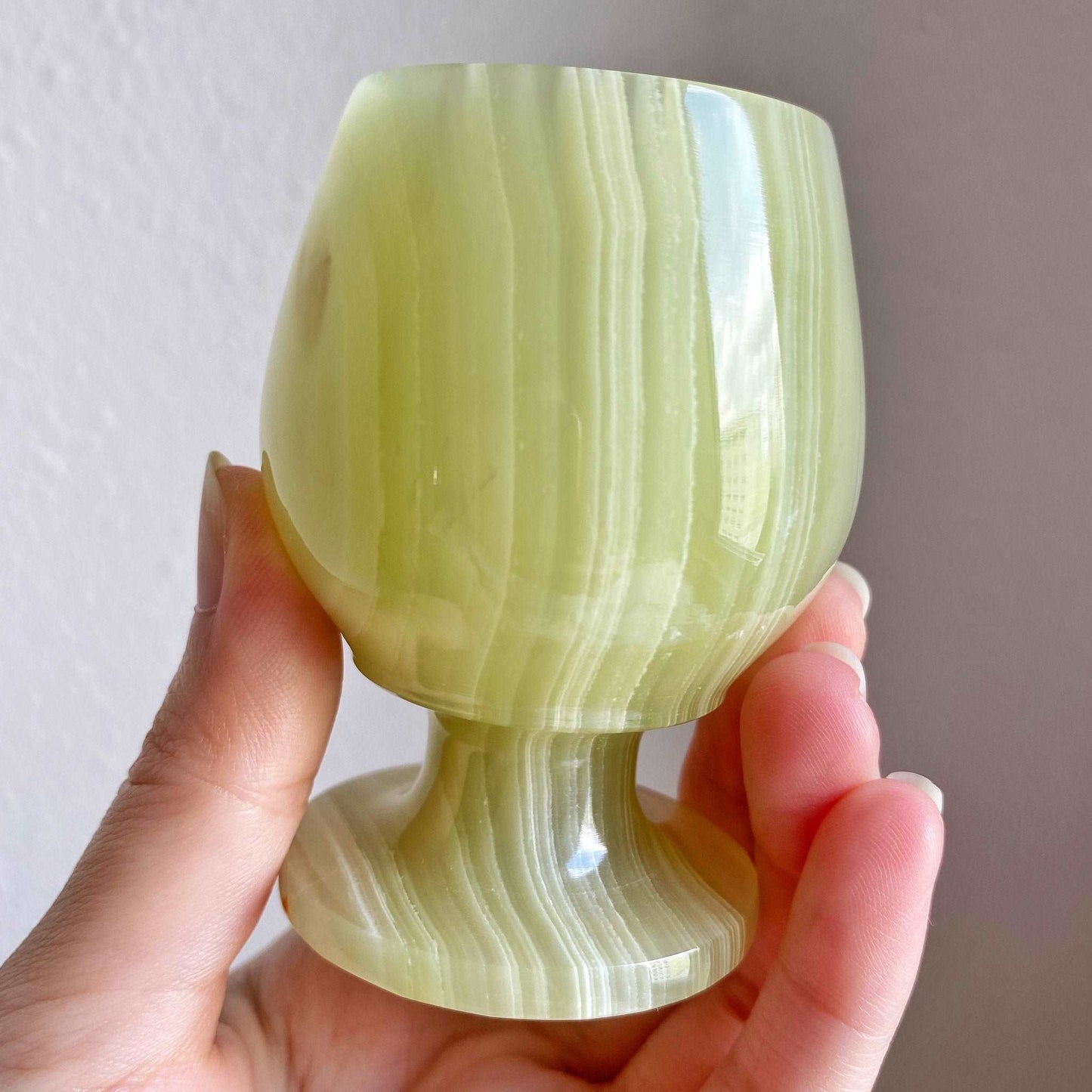 Banded onyx crystal cup / wine glass / chalice / shot glass