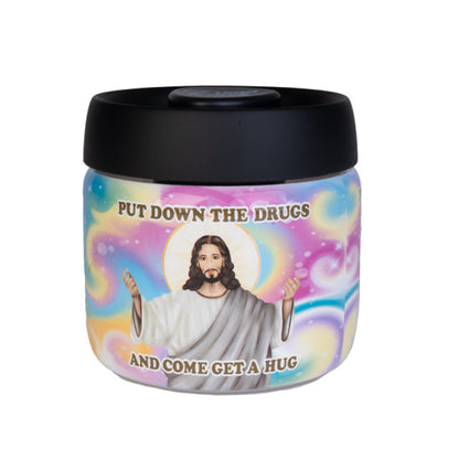 Jesus weed stash storage jar