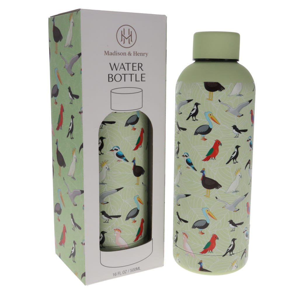 Australian bird lover water bottle