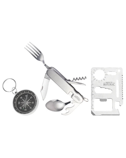 Camping gift set - cutlery tool, multitool and compass
