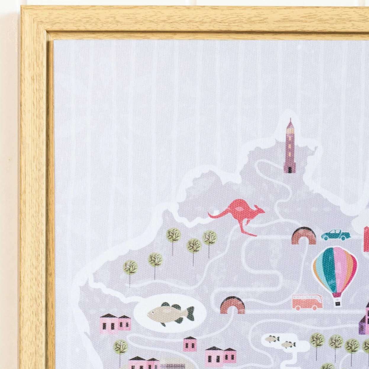 Australia map cute framed print