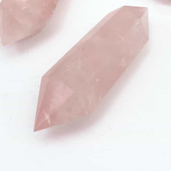 Rose quartz DT crystal double terminated point