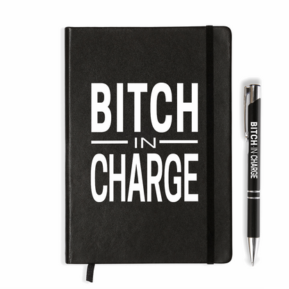 Bitch in charge notebook & pen gift set