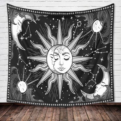 Witchy celestial altar cloth / wall hanging