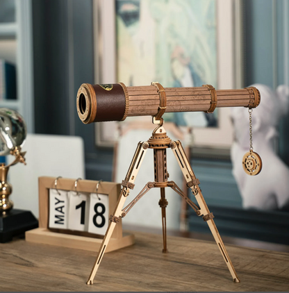 Monocular telescope DIY Wooden puzzle Kit statue