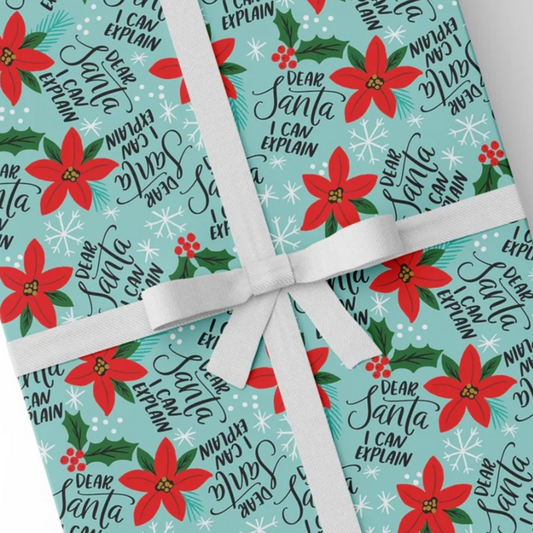 Dear santa / naughty nice xmas wrapping paper