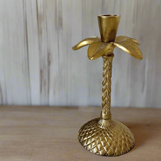 Palm tree candle stick holder