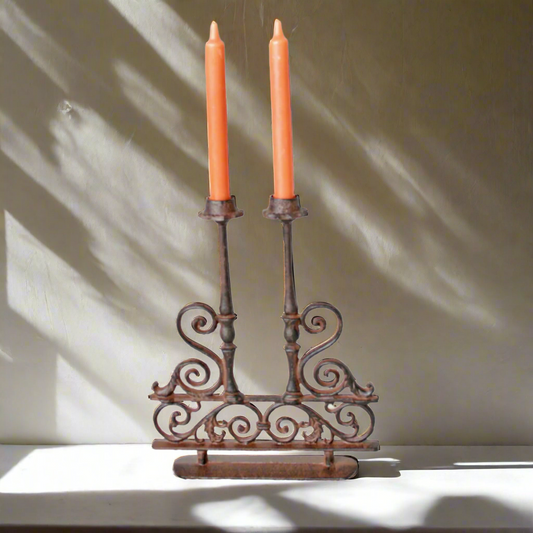 Cast iron ornate vintage candle holder