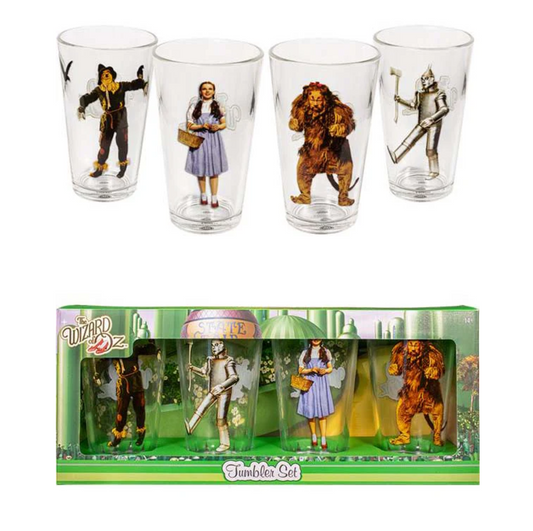 Wizard of Oz movie glass tumbler set 4