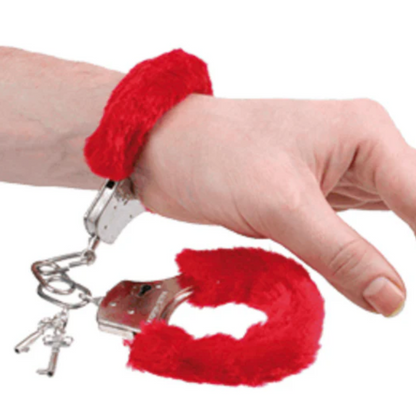 Naughty novelty fluffy / valentine furry handcuffs