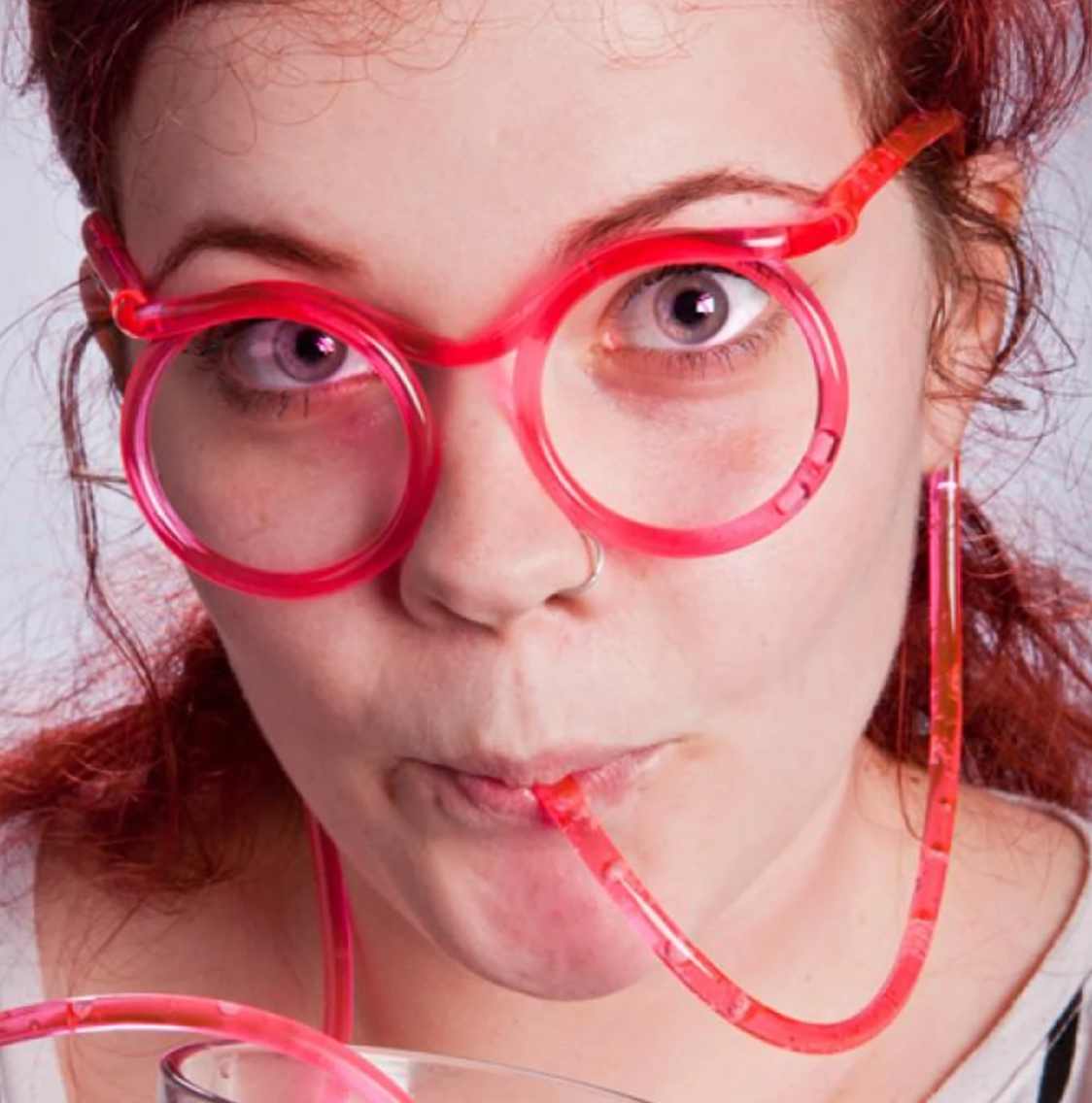 Beer goggles / novelty drinking straw glasses