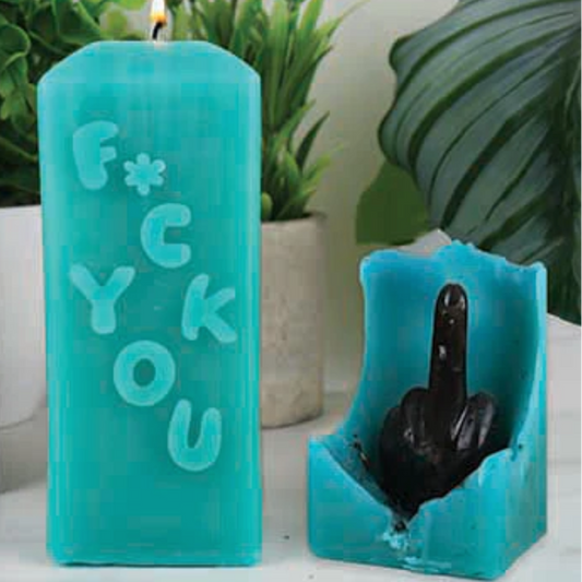 Naughty F*ck you candle / flip bird ceramic hand surprise gift