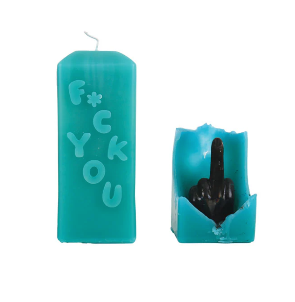 Naughty F*ck you candle / flip bird ceramic hand surprise gift