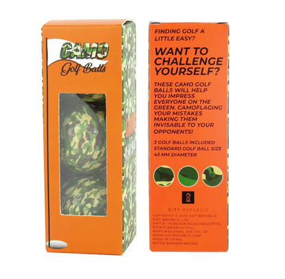 Cheeky fun camo golfer balls