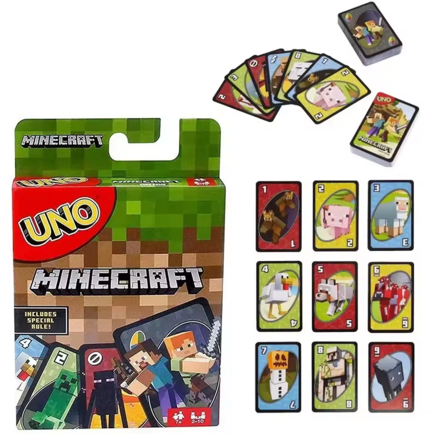 Minecraft uno playing cards game