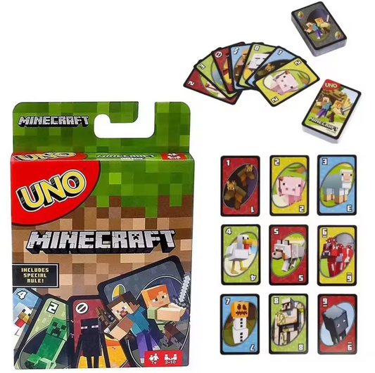 Minecraft uno playing cards game