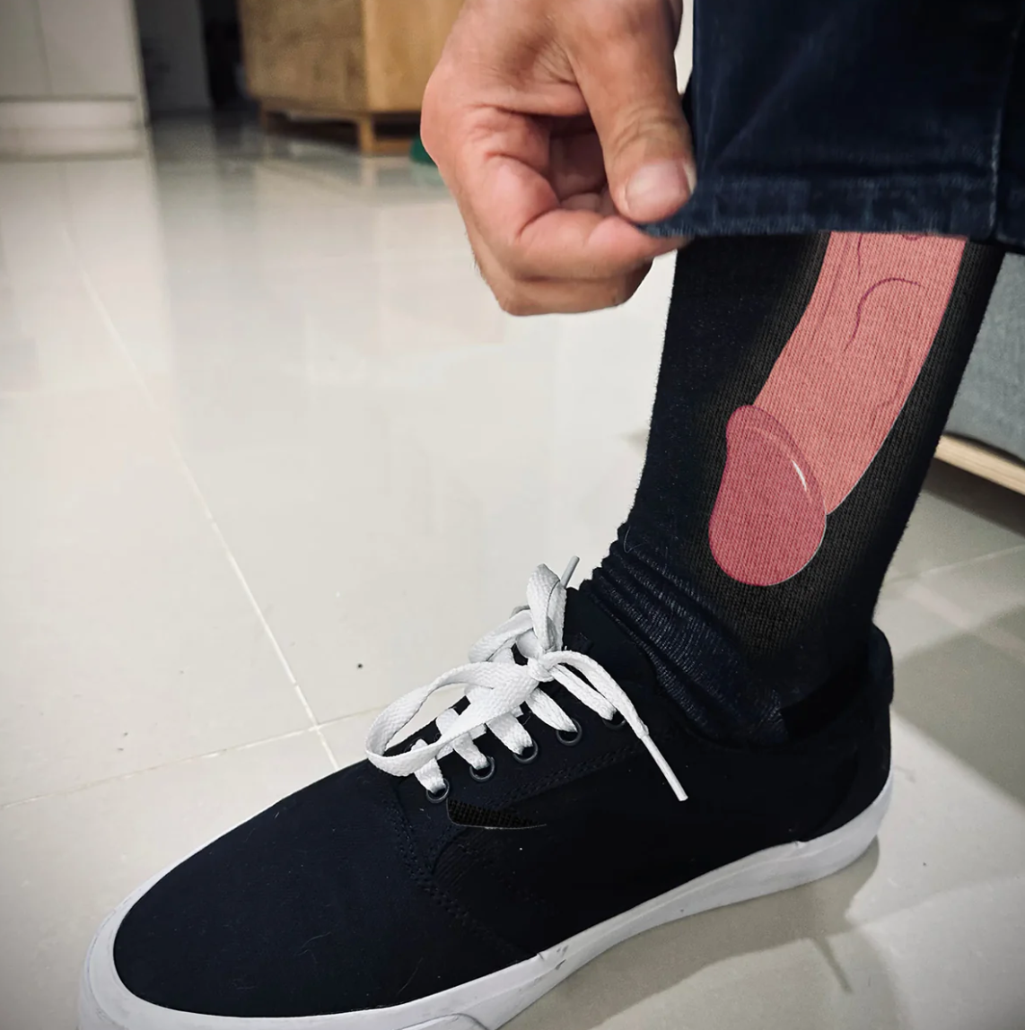 Tripod naughty prank socks