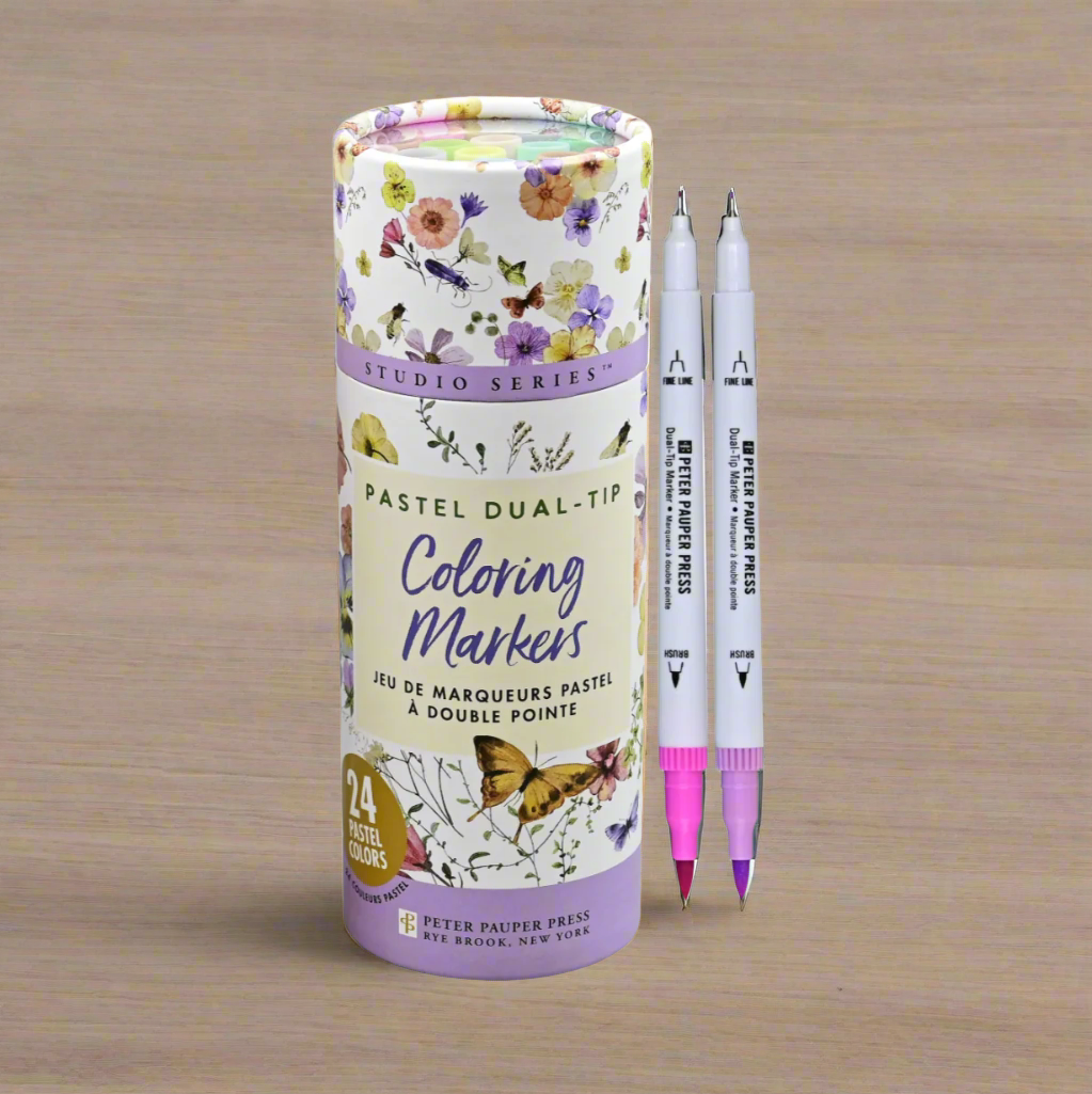 Dual-Tip Colouring Markers Pastel set of 24
