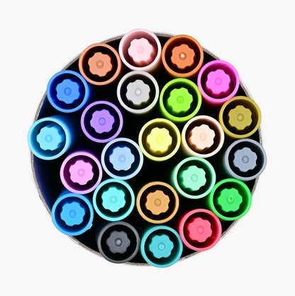 Dual-Tip Colouring Markers Pastel set of 24