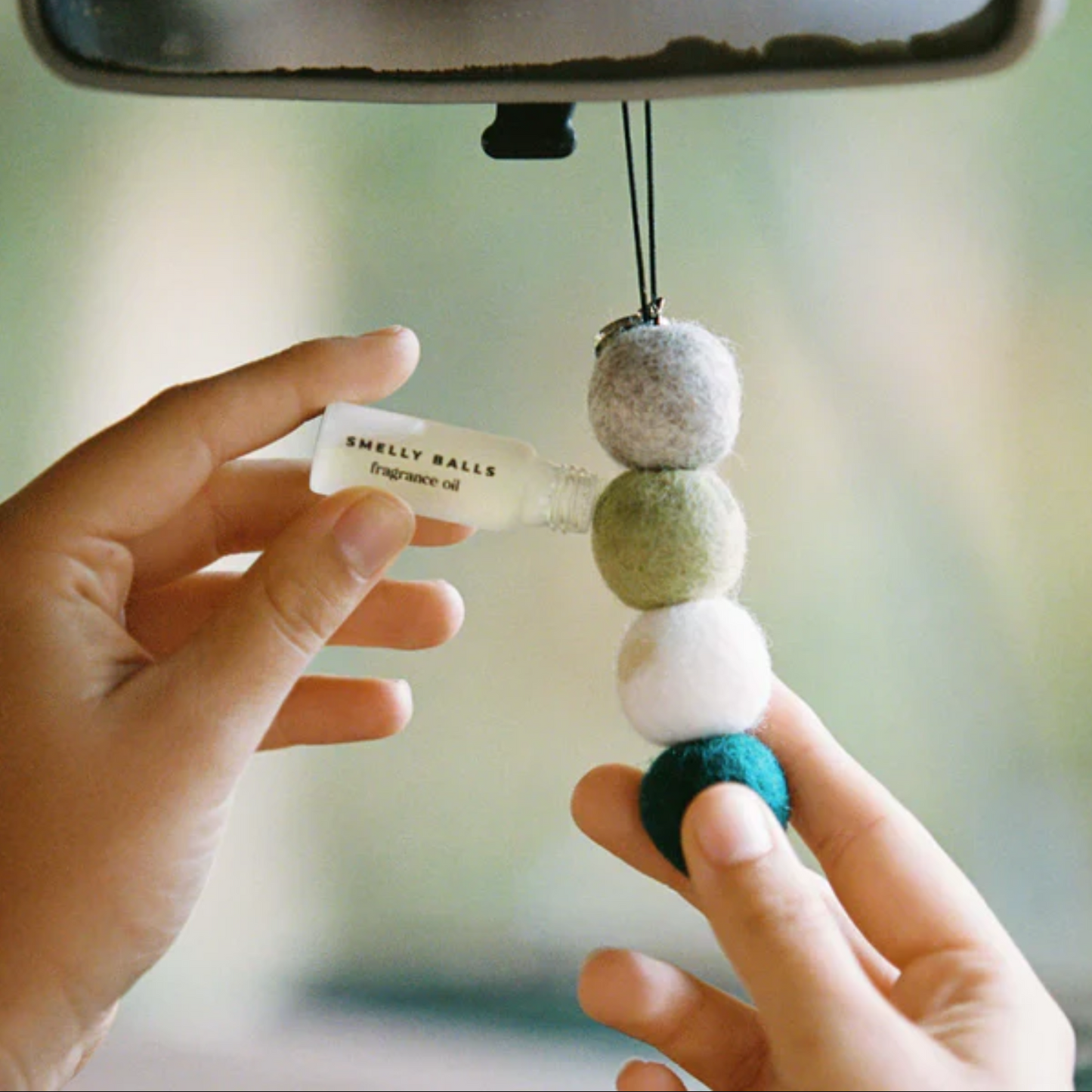 Felt balls hanging air freshener with scented oils