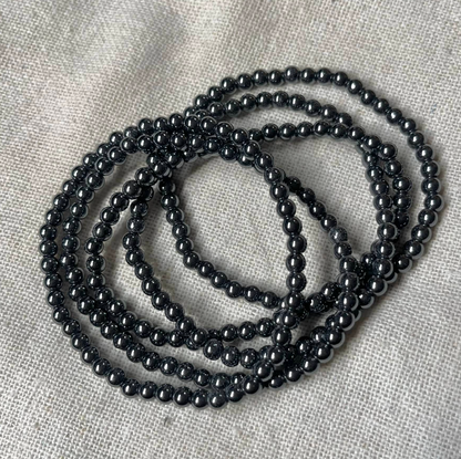Hematite crystal bead bracelet