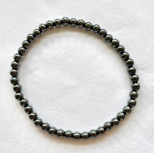 Hematite crystal bead bracelet