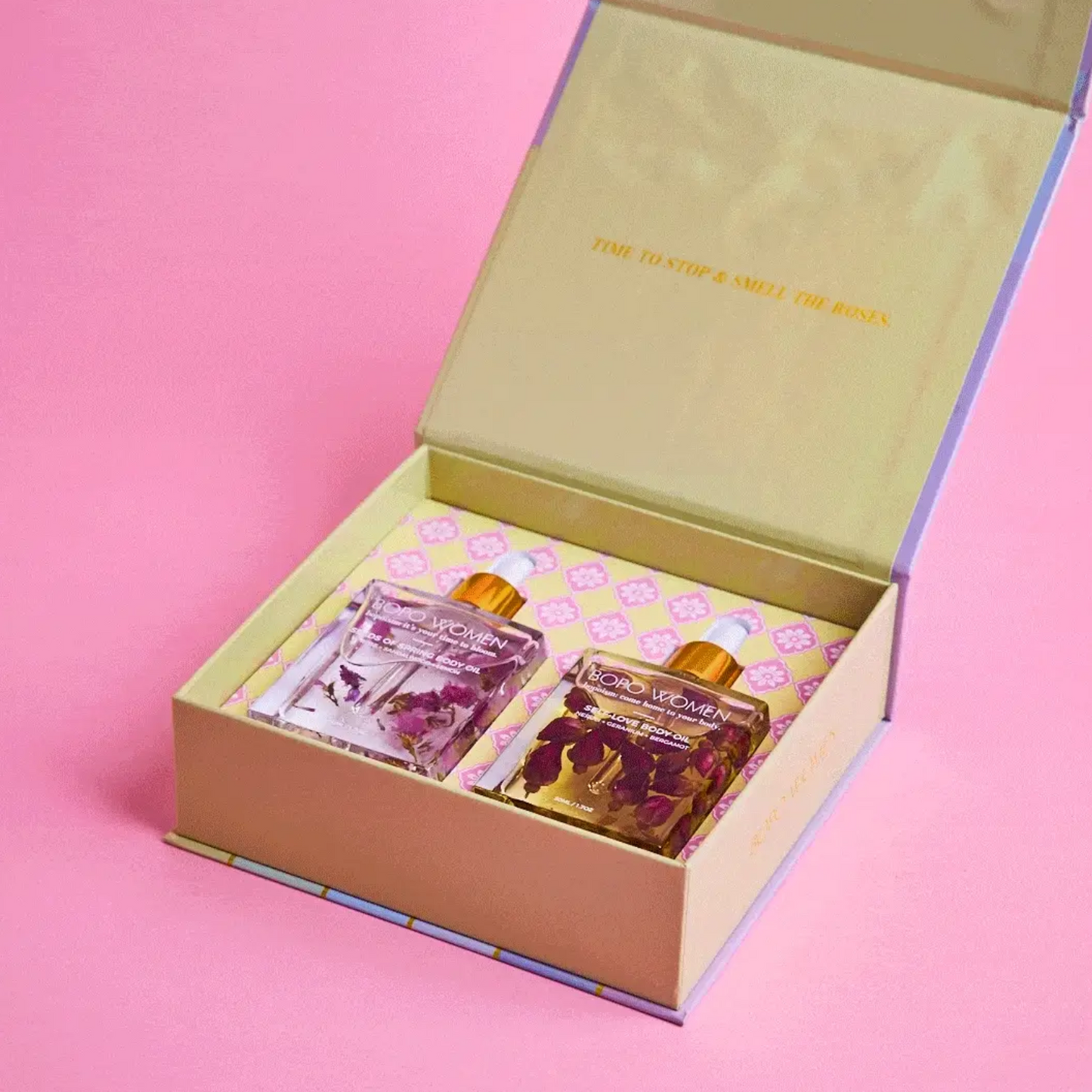 Floral infused skin care oils gift box set