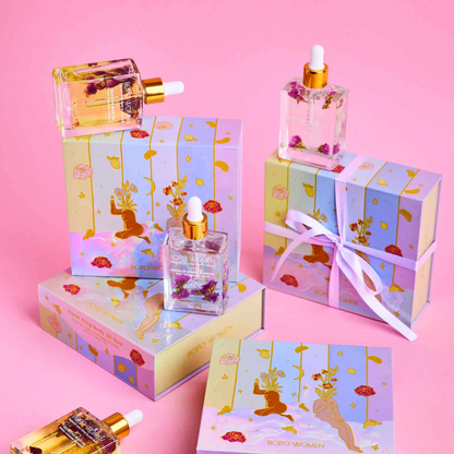 Floral infused skin care oils gift box set