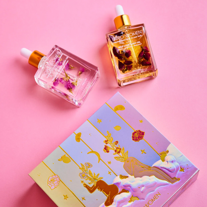 Floral infused skin care oils gift box set